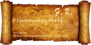Fleckenstein Kitti névjegykártya